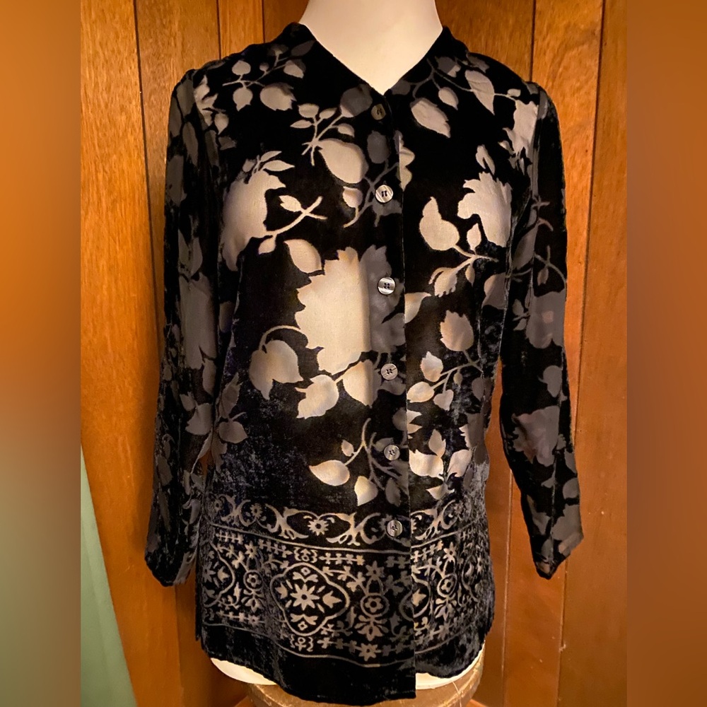 Norton McNaughton long burnout blouse 6